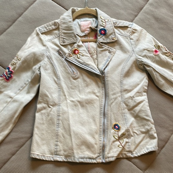 NWT Candie’s Embroidered Moto Denim Jean Jacket Size Large - Picture 7 of 9